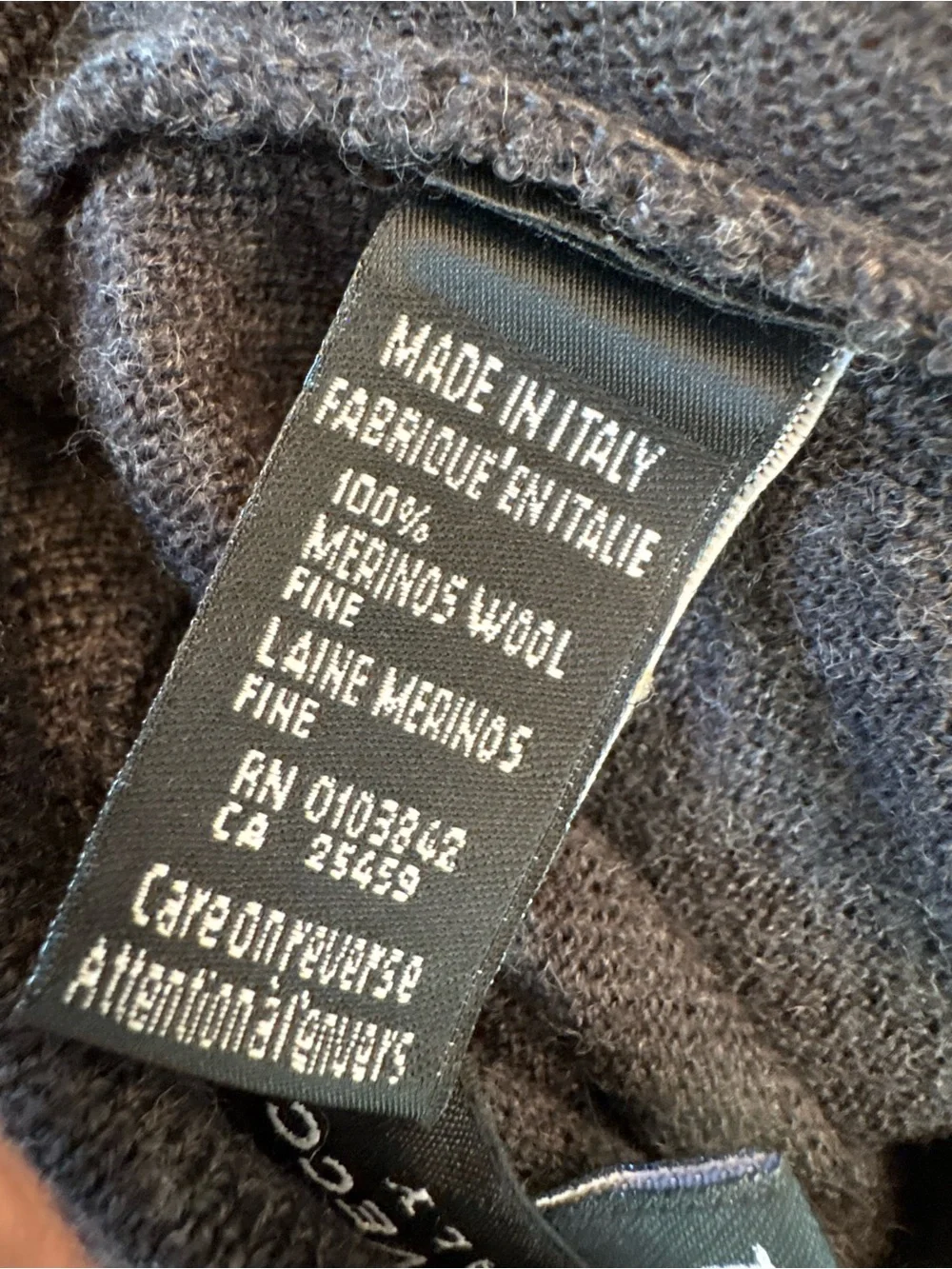 Ponte Vecchio Italy 100% Merino Wool Mock Neck Sweater Gray XL
